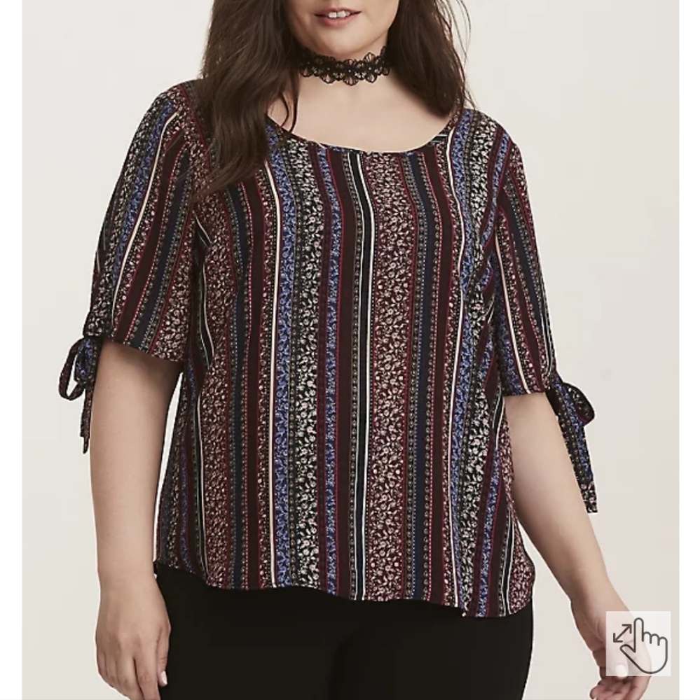 Torrid boho print blouse